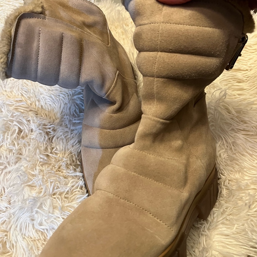 Free People Tan Suede Chunky Boots - Picture 5 of 11